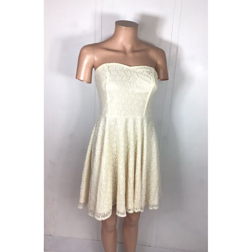 YA Los Angeles Lace Dress Strapless Womens Medium